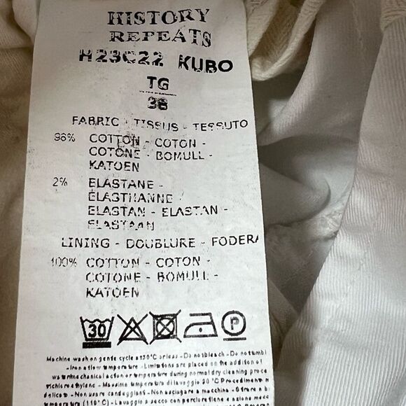 Anthropologie History Repeats Embroidered Military Kubo Jacket White Boho 38 XS - Picture 12 of 12